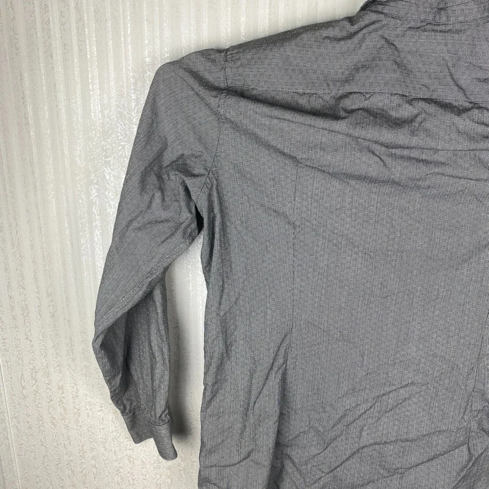Marc Anthony Mens Gray Slim Fit Everyday Comfort Button Up Collared‎ Shirt Sz XL
